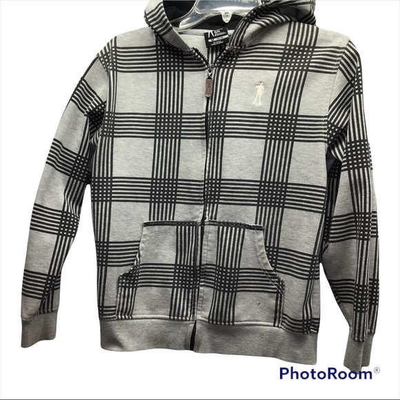 RS by Ryan Sheckler Skateboarding Sweatshirt Hoodie Zip Black Gray Youth 12-14 - Picture 1 of 12